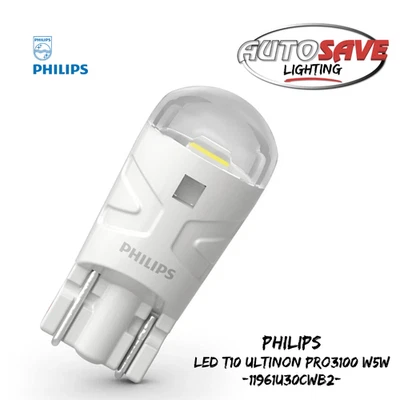 PHILIPS - Ultinon Pro3100 L.E.D. T10 W5W Bulbs ~ x2 (11961CU31B2) *NEW IN STOCK* - Image 1 of 4