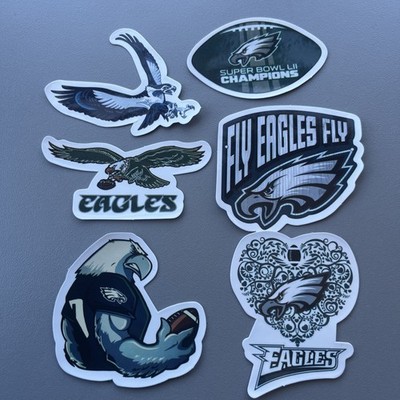 Set 6 verschiedene glänzende Philadelphia Eagles NFL American Football   Aufkleber