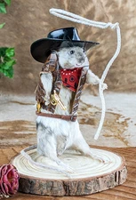 Cowboy Mouse Taxidermy Western Curiosities decor oddity gift rodeo adorable gif