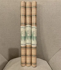 3 Rolls Sunworthy Plaid Wallpaper Dry Strippable Pre-pasted 55.4 Sq Ft Each