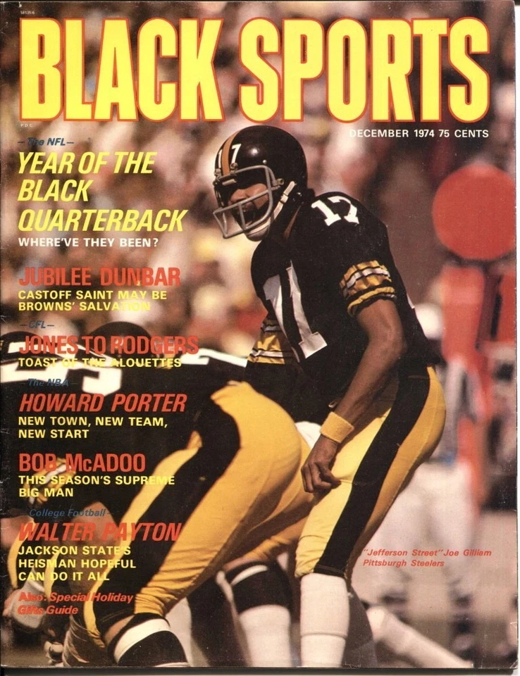 Lote de 2 cargadores Joe Gilliam Pittsburgh Steelers 1974 Black Sports Walter Payton Foto 3 de 3