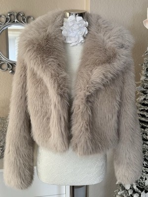 Asos River Island Dicke Kunstfell Jacke Beige S