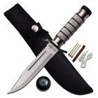 Survivor Fixed Blade Knife w/Compass & Survival Kit-Aluminum Handle+Nylon Sheath