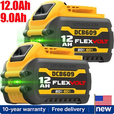 Pack 12.0AH For DEWALT DCB609-2 DCB612 20V/60V MAX FLEXVOLT Lithium-Ion Battery