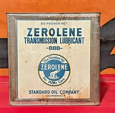ZEROLENE Transmission Oil Can BBB 50 Lb Can, Standard Oil Company, Polar Bear