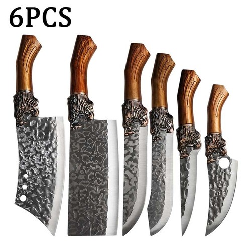 6PCS Kitchen Knife Set Handmade Forged Stainless Steel for Kitchen Convenience - Picture 3 of 17