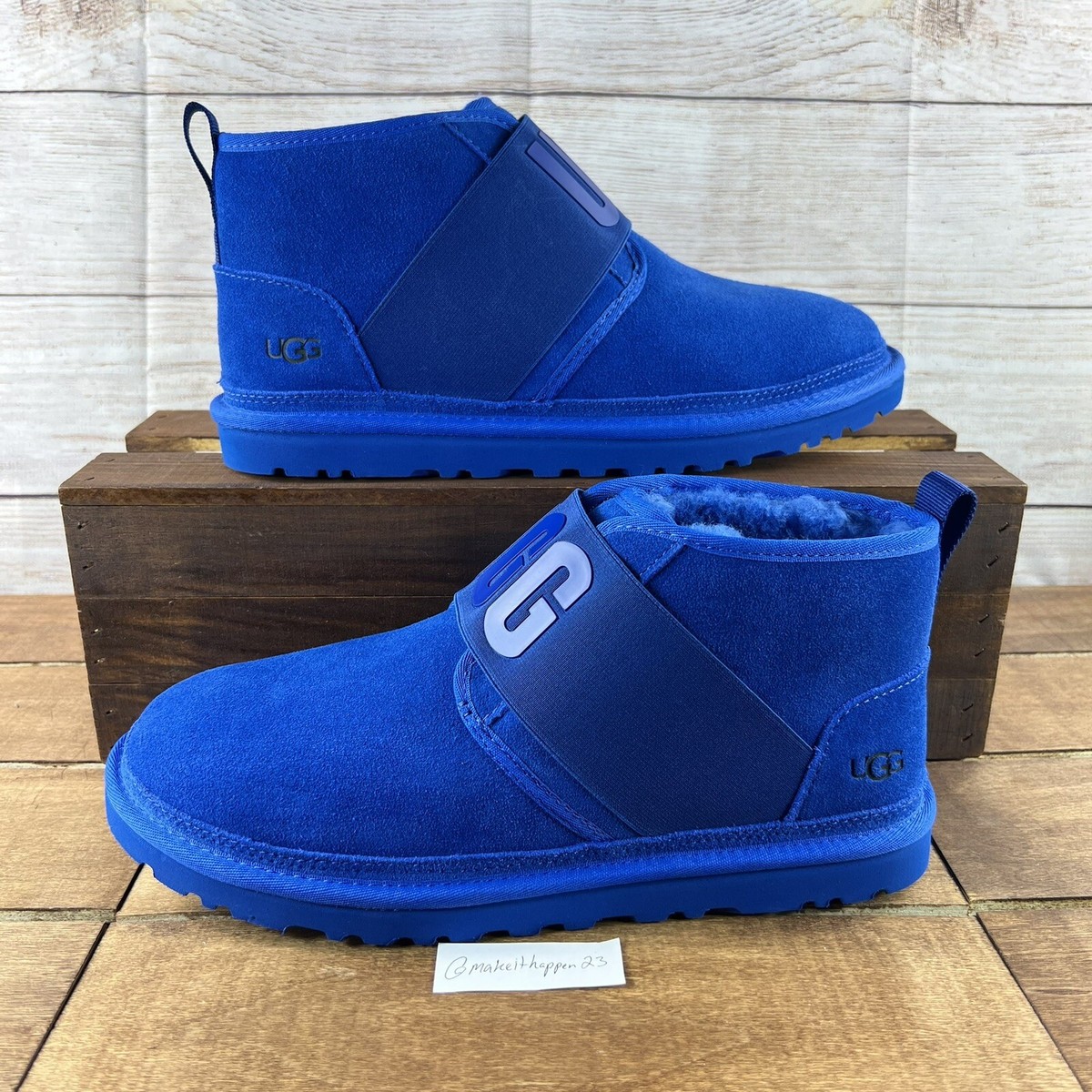 UGG Neumel II Graphic SHEEPSKIN Wool Lining Chukka Blue  display picture 2