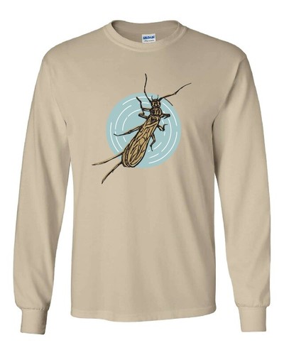 STONEFLY T-Shirt fly fishing 6 COLORS L&S Sleeve S-3XL trout brown rainbow