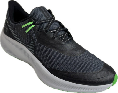 Nike Men's Quest 3 Shield Black Green Running Sneakers, CQ8894-010