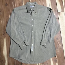 Men’s VTG Geoffrey Beene Unbuttoned Made In USA 16 1/2 32/33 Beige Long Sleeve