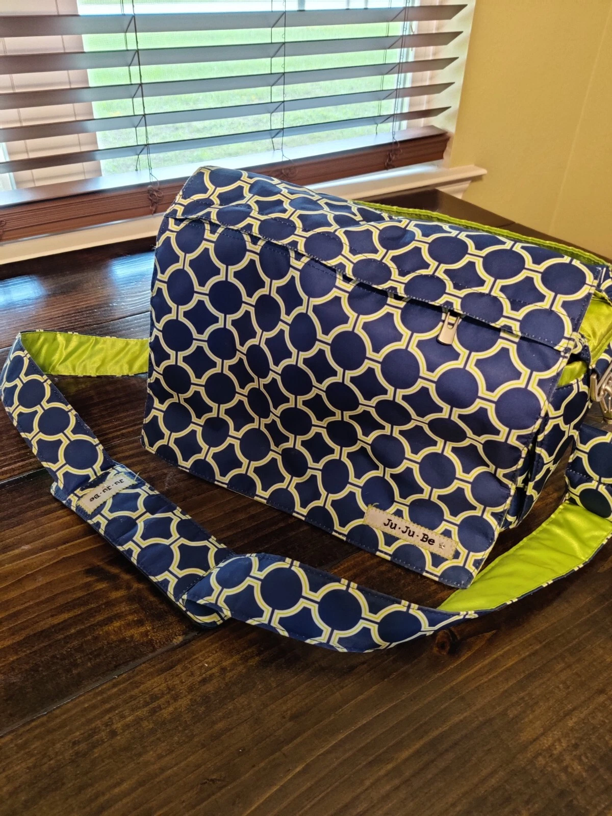 Ju Ju Be Better Be Messenger Diaper Bag attachments & Changing Pad Royal Envy