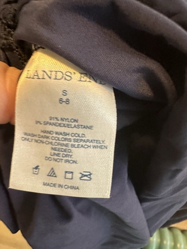 Lands End Womens Small Navy Blue Rashguard Swim Top Embroidered Adjustable Beach - Picture 5 of 5