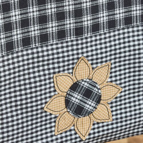 Stafford Sunflower Black Cream Country Farmhouse Table Runner 13"x54" - Picture 2 of 3