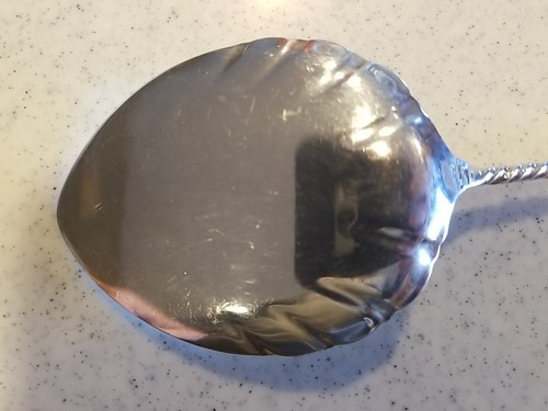 Antique Whiting Sterling Silver Twist Handle Berry Spoon Embossed 8.3/8" - Picture 5 of 7