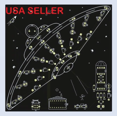 THT Soldering Practice Circuit Board Kit - Spaceship with Sound