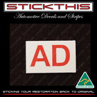 <!--F#f_0-->Starter Motor Decal Sticker AD 6cyl - Holden EH HD HR HK HT HG<!--F/-->