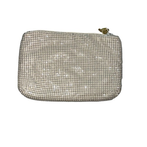 Whiting & Davis Clutch Womens Vintage Metal Mesh White Zipper Top Closure - Picture 3 of 7