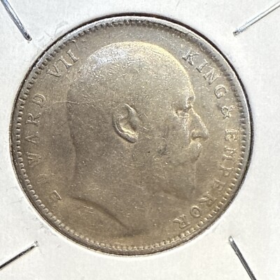 1907 英領インド 1ルピー銀貨 エドワード7世 アンティーク 美麗トーン BRITISH INDIA 1907 EDWARD VII ONE RUPEE BEAUTIFUL SILVER COIN | eBay