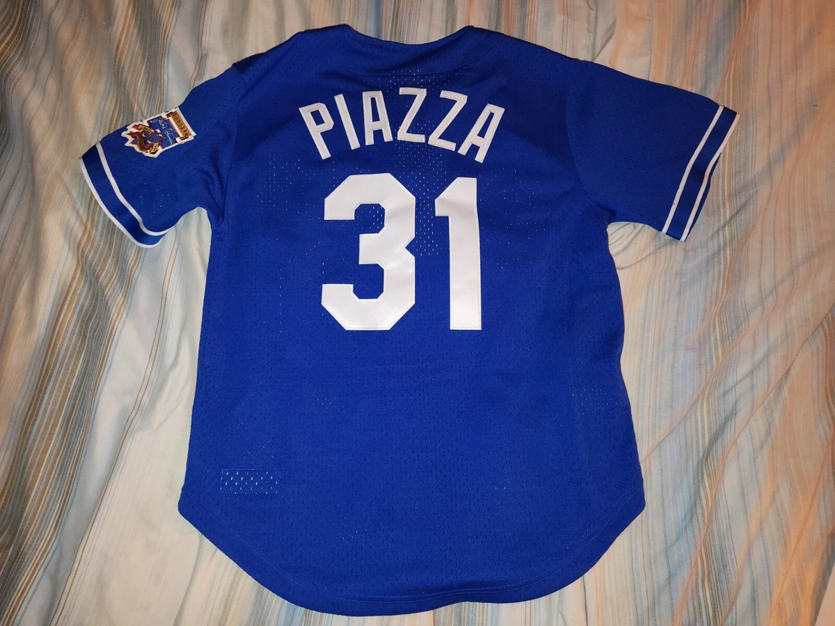 Mike Piazza Los Angeles Dodgers Mitchell & Ness Youth Cooperstown Collection Mesh Batting Practice Jersey - Royal