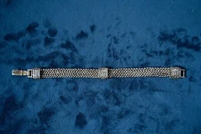 vintage napier bracelet mesh woven wire chain silver tone signed clasp