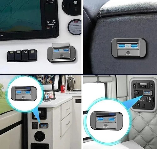 12v Dual USB Fast Charger Power Socket For campervan motorhome Caravan VW T5 T6 - Picture 4 of 8
