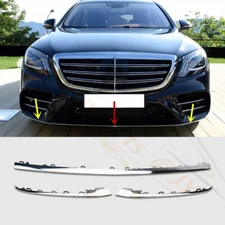 3Pcs Front Bumper Lip Trim Chrome Molding For Mercedes W222 S450/560 2018-2020
