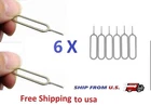 6 Sim Card Ejector Eject Pin Key Tool for iPhone Android SHIPS FROM USA!!!