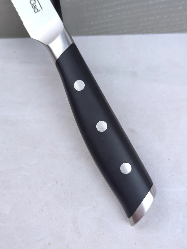 Cuchillo utilitario TODO REVESTIDO 5", FORJADO acero inoxidable alemán, mango TRIPLE REMACHE Foto 2 de 4