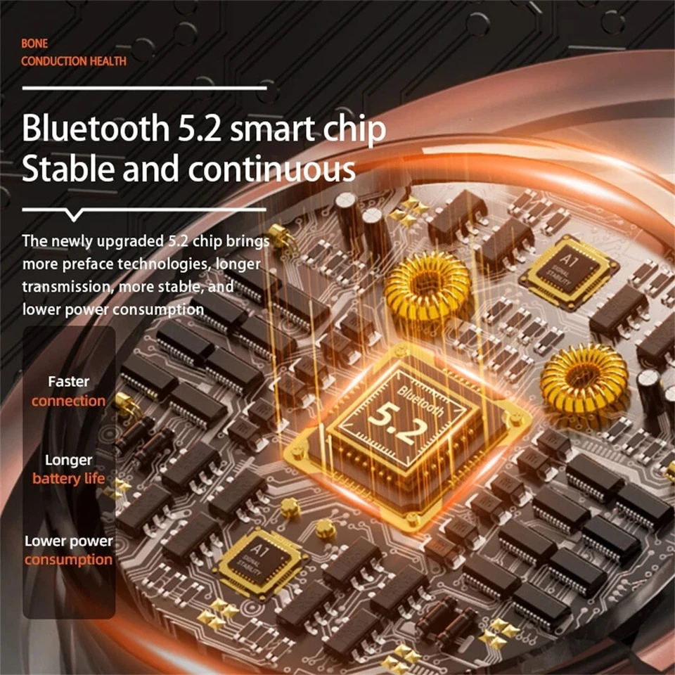 Headphones Bluetooth Wireless Headset Neckband Sports Earbuds with Microphone - Image 2 of 4