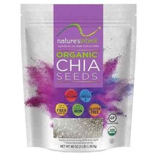 Nature's Intent Organic Chia Seeds - Large 3 lb bag  USDA organic, Vegan, Keto