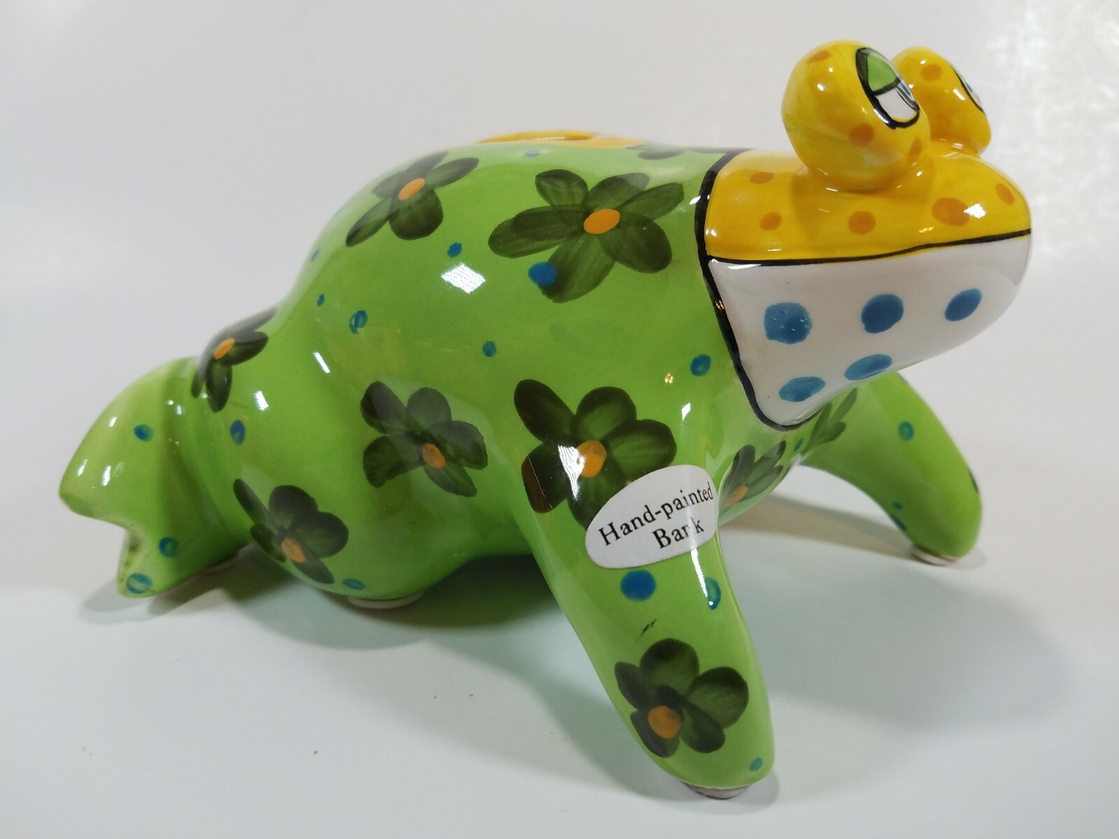 Vintage Ceramic Frog Piggy Coin Bank Still Ganz Pati "Prince" PGI Banks
