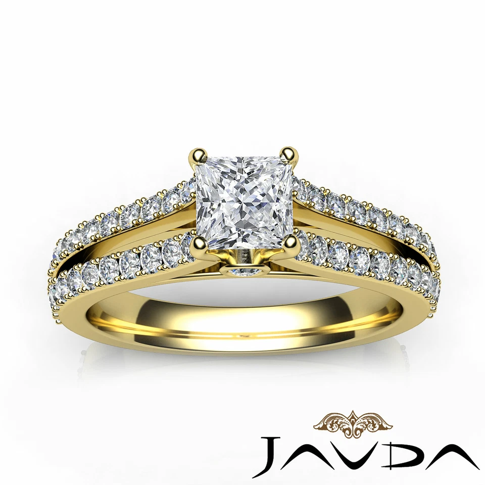 Double Prong Split Shank Princess Diamond Engagement Bezel Ring GIA D SI1 1.15Ct - Image 4 of 4
