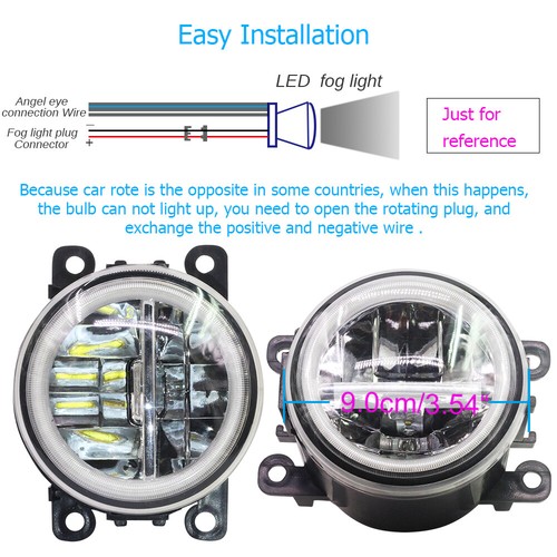 LED Fog Light Kit Angel Eye Rings DRL Daytime Running Lamp Fit For Nissan Cube - Bild 9 von 12