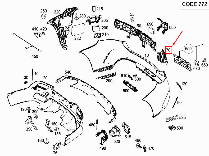 NEW MERCEDES-BENZ GLE COUPE C292 REAR LEFT BUMPER BRACKET