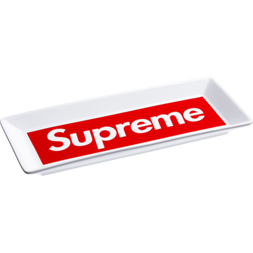 Supreme Box Logo Ceramic Tray White Red 
