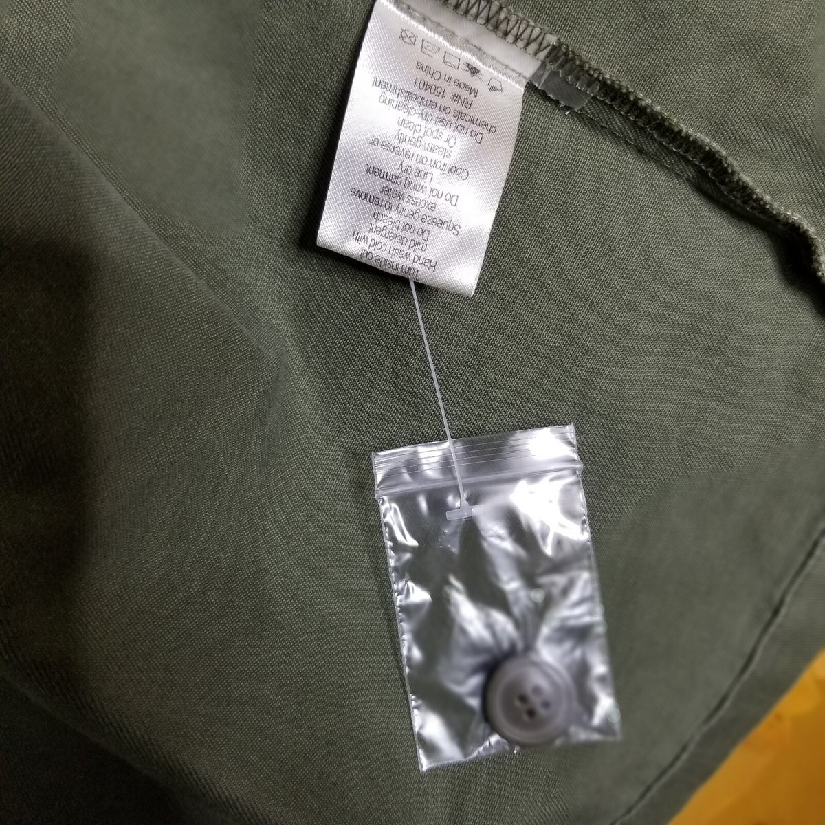 me Daisy Fuentes Sequin Military Jacket OLIVE Green PALM TREE SMALL