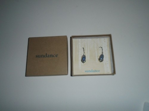 Sundance Periwinkle Blue Stone Sterling Silver Earrings New In Box - Picture 2 of 2