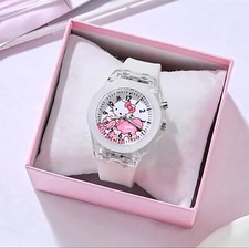 Hello Kitty Light Up Analog Kids Watch with Silicone Band - White
