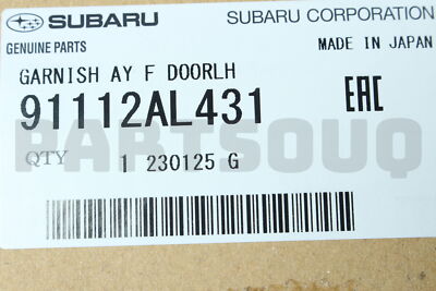 91112AL431 Genuine Subaru GARNISH AY F DOORLH 91112-AL431 | eBay