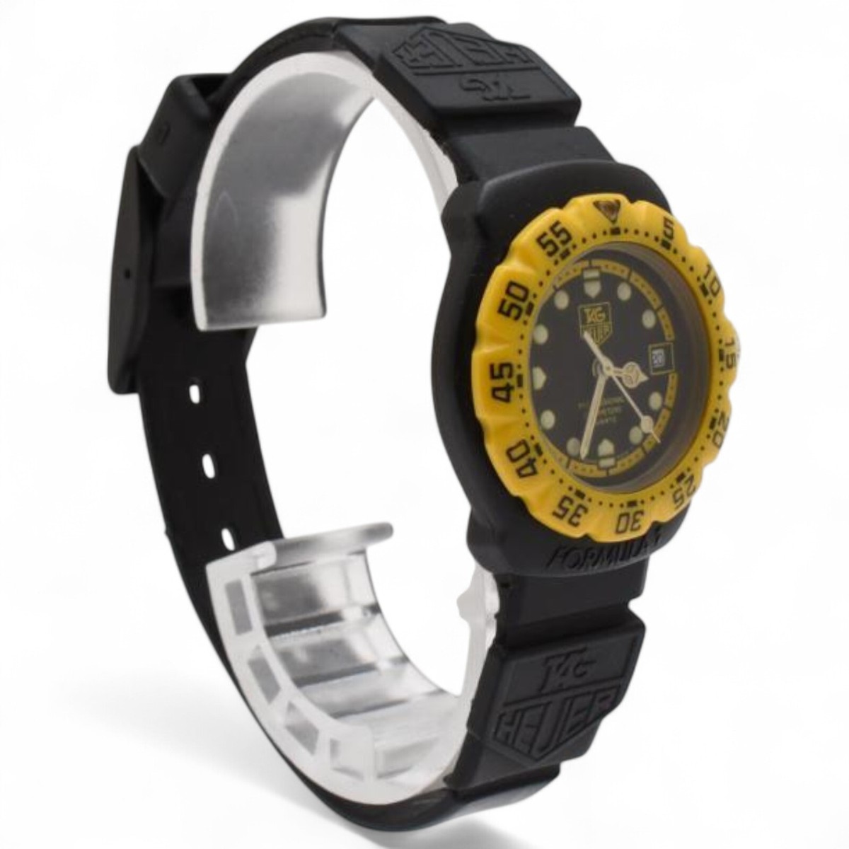 TAG Heuer Formula 1 380.508 Quartz Black Yellow Rubber Watch