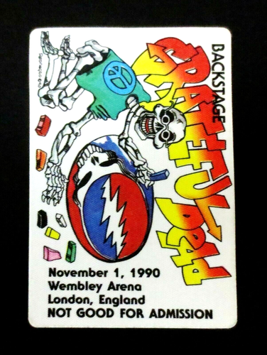 Grateful Dead Backstage Pass London England Wembley Europe '90 11/1/90 11/1/1990 - Picture 9 of 12