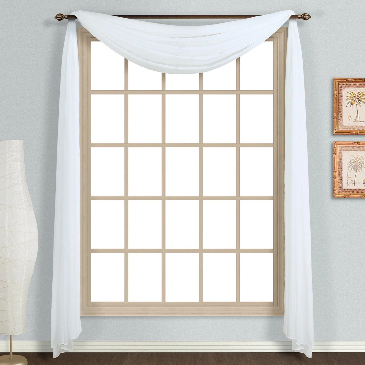 United Curtain Monte Carlo Sheer Scarf 59 by 144 Inch White eBay