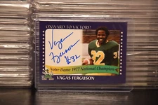 2003 TK Legacy Notre Dame Vagas Ferguson Onward to Victory Auto 1977A