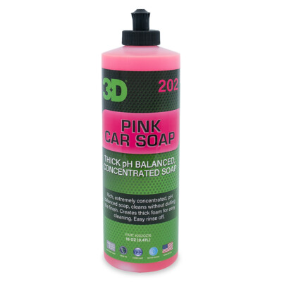 3D Pink Car Wash Soap - pH Balanced, Easy Rinse, Scratch Free