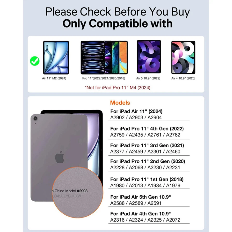 Funda y Teclado Bluetooth Para iPad Pro 7 8 9th/Pro 11"/iPad Air 3 4 5 6/M2 2024 Foto 2 de 4