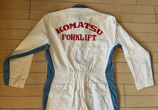Vintage Japan Komatsu Forklift Mechanic Tsunagi Service Staff White Blue Suit M