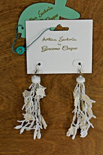 ANTICA SARTORIA CREAM WHITE BEAD FISH EARRING PIERCED NWT