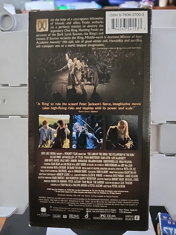 Lord Of The Rings: The Fellowship Of The Ring (, 2001) - VHS Movie Tape - Image 3 of 3