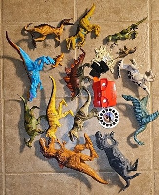 EvezBeadz Jurassic Dinosaurs Bones Action Figures Lights Sound Build Toy Lot Vtg