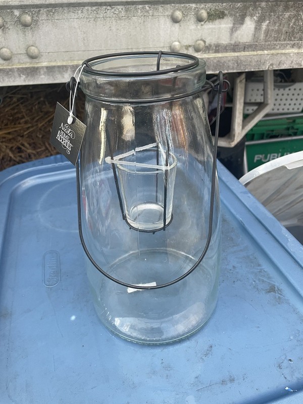 Vintage Style Rustic Glass Lantern Tea-light Votive Candle Holder Large